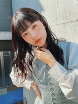 ガーデンエン 表参道(GARDEN eN)&nbsp;ワイドバングロングヘア　ブルーブラック