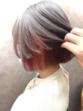 ミクマル(micmal) 透明感抜群可愛いダブルカラーブリーチハイトーンホワイトピンク