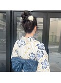 浴衣ヘアセット/浴衣ヘアアレンジ/浴衣着付け/花火着付け