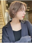 海外ヘア ハイトーン耳掛けボブ プラチナブロンド A0729　表参道