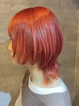 キャラ シャローネ 池袋(Chara Chalone) 赤髪ウルフスタイル/ボルドーカラー/暖色/レッドカラー/推し色