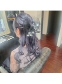 ヘアセット/ハープアップ/巻き下ろし/お出かけ/デート/結婚式