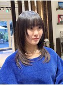 ロングウルフカットウルフハッシュカット顔まわりレイヤーカット