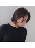 切りっぱなしボブ×グレージュ