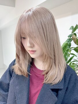 サンク 原宿 表参道(cinq) ダブルカラーハイトーンカラーピンクブラウンベージュカラー30代