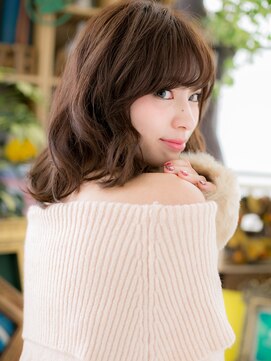 カバーヘア ブリス 川口(COVER HAIR bliss) 斜めバングココアブラウン小顔くせ毛風パーマc720代30代40代