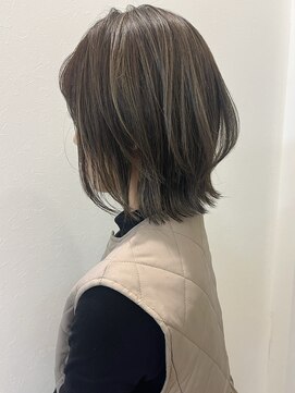 ジュエ ヘアー デザイン(Jue hair design) 白髪ぼかし×動きレイヤーミディ/４０代/知立市/30代/レイヤー