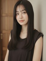 フレイムス ヘアアンドリラックス 赤羽店(Frames hair&relax)&nbsp;艶感ブラウン×縮毛矯正ストレートロングヘア20代30代赤羽