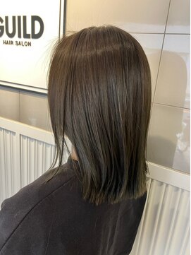 ギルド 清瀬店(GUILD) 艶感オリーブブラウンのミディアム