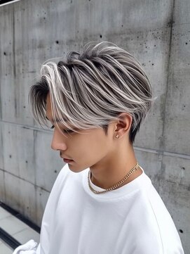 ネハス ナガオカ(nehus.nagaoka) メンズバレイヤージュ/ブルーブラック/韓国マッシュ