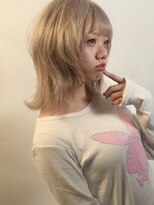 ザ ラブズ ラフズ ヘアー 本店(the loves laughs hair)&nbsp;ホワイトベージュ×ウルフカット