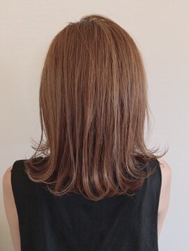 ヘアーバイモンキー(Hair by Monkey) 切りっぱなし外ハネミディ☆ブランジュカラー