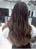 ハイライト_グレージュカラーボブウルフココアベージュ_ba409132