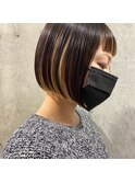 Aimee町田　ワンレングスボブ×インナーカラー