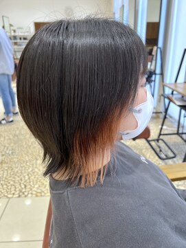 クアトログランシュ ひたちなか店(QUATRO×GranCieux) インナーオレンジ×原神(鍾離)推しカラー【ひたちなか/カラー】