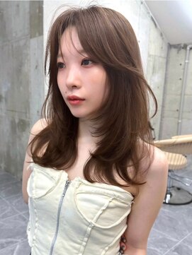 サイン 表参道(SIGN) 韓国ヘアーハッシュカットレイヤーカットグレージュブリーチ無し