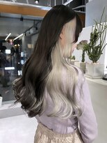 ファイブバイジエクト 堀江(FIVE by The Ect) ツートンカラー×インナーカラーベージュ×サイドバング19