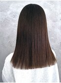 【切りっぱなしセミロング】こっくりブラウン
