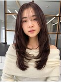 韓国風艶髪ロングレイヤー◎小顔カット髪質改善夏カラー秋カラー
