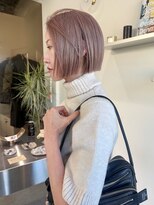 ステン(sten)&nbsp;ピンクベージュシルバー切りっぱなしボブ