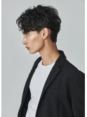 men's/メンズ/リバースセンターパート/黒染め/韓国/顔周り波巻き