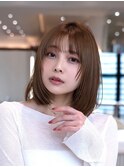髪質改善レイヤーカット/ツヤカラー/ココアベージュ/小顔
