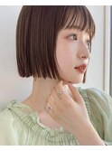 切りっぱなし小顔ボブ/韓国風暗髪/ココアブラウン/20代30代40代