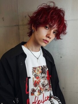 ネハス 栄(nehus.) 学割/MEN’S HAIR/サーフカール/センターパート/ブリーチ