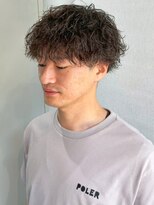 ノッポサン(Noppo3) ツイスパ ツーブロックマッシュ アッシュカラー メンズパーマ