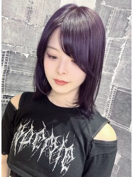 アース いわき店(HAIR&MAKE EARTH) ダークパープル×艶感ミディアムレイヤー