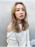 ミルクティーベージュのハイトーンミディアム