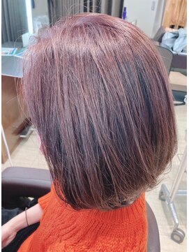 ヘアーアンドメイク マニス(hair&make manis) ベージュピンクボブスタイル×ハイライト