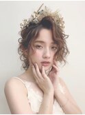 フレンチガーリー編みおろしヘアアレンジ♪結婚式 二次会 