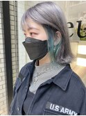 アッシュグレー×エメラルドグリーン