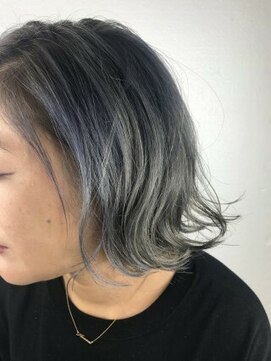 ヘアデザインクラフト(hair design CRAFT) 【CRAFT】前下がりボブ☆ブルーグラデーションカラー☆