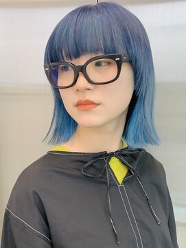 ソラ タビ(SORA tabi) ブルーデザインカラー+マッシュウルフ