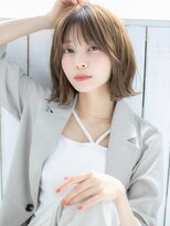 グレージュカラー　フレンチカジュアル　韓国ボブ