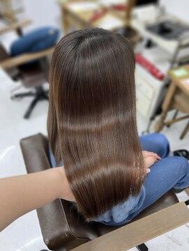 ハピネス 梅田茶屋町店(HAPPINESS) 髪質改善トリートメント/ミルクティーアッシュ/レイヤーロング