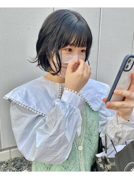 スニュウ(snuw) 切りっぱなしボブ小顔カットグレージュミルクティ