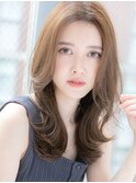 韓国風ニュアンスパーマ前髪なし似合わせレイヤーカット