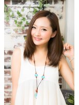 グラスヘア(Grous hair)&nbsp;【Grous Hair】内巻き耳かけで小顔セミディ