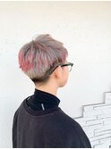 ルーツカラーツーブロックピンクハイトーングラデーション