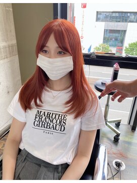 ガルボ ヘアー(garbo hair) オレンジカラーで作る秋カラー