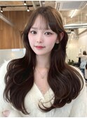 ひし形シルエット見え 顔まわりレイヤー