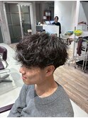 原宿シャドウパーマラウンドマッシュヘアツーブロック黒髪fifth