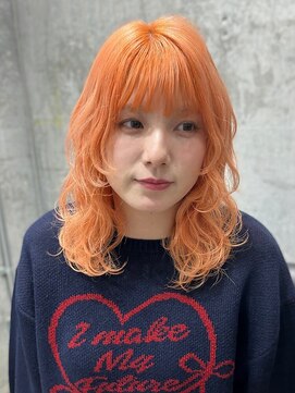 オルズ 渋谷(ALLZ) 似合わせふわふわセミディレイヤー/ケアブリーチペールオレンジ
