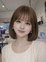 ミリール (Mireel)&nbsp;ヌーディブラウン　顔周りレイヤーボブ　毛先ワンカール