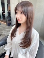 レーヴバイロンド 仙台(Reve by Lond) 顔周りレイヤー髪質改善縮毛矯正グレージュ前髪カット韓国巻き