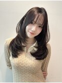 韓国レイヤーカット顔周りカットブラウンカラー髪質改善