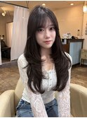 レイヤーカット×グレージュ